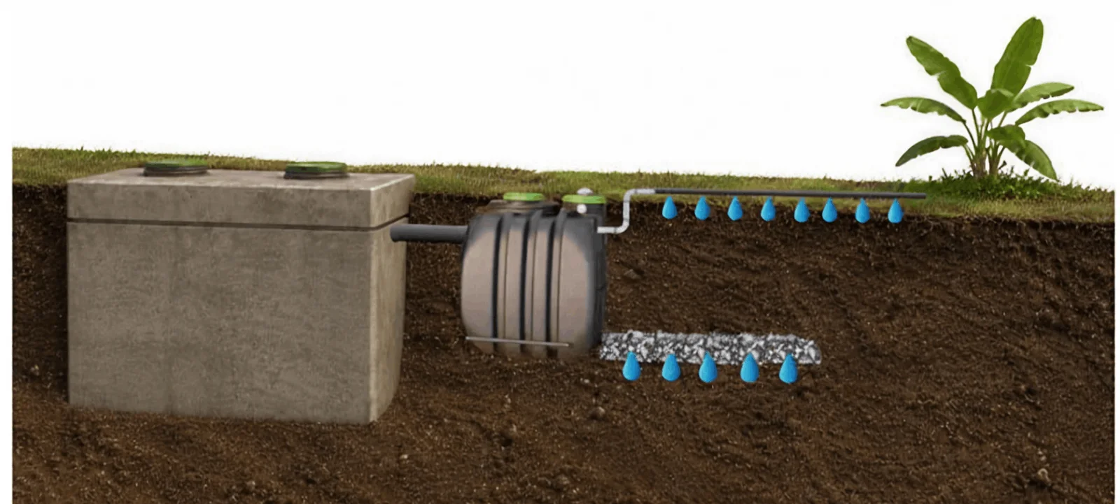 Septic tank before and after an Actifiltre upgrade