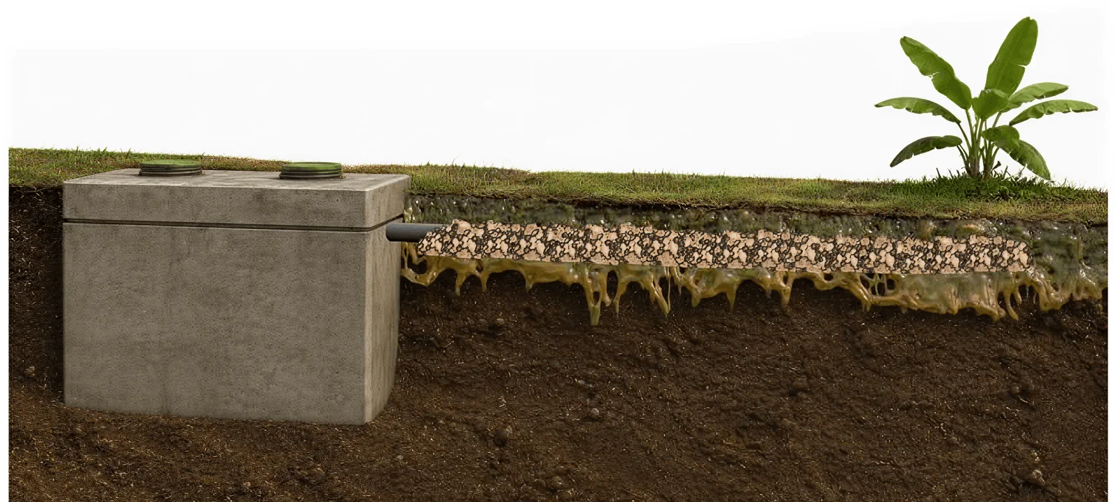 Septic tank before and after an Actifiltre upgrade